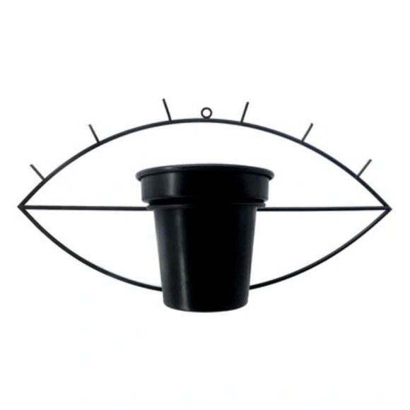 Nobia Black Iron Metal Wall Hanging Eyelash Planter - Picture 1 of 2